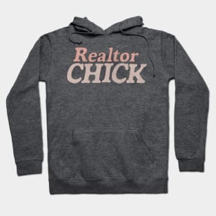 Realtor Chick // Retro Style Real Estate Typography Design Hoodie